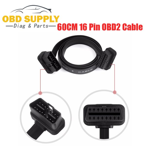 

diagnostic extension cable connector auto diagnostic cable 60cm flat+thin as noodle obd 2 obdii obd2 16pin male to female elm327