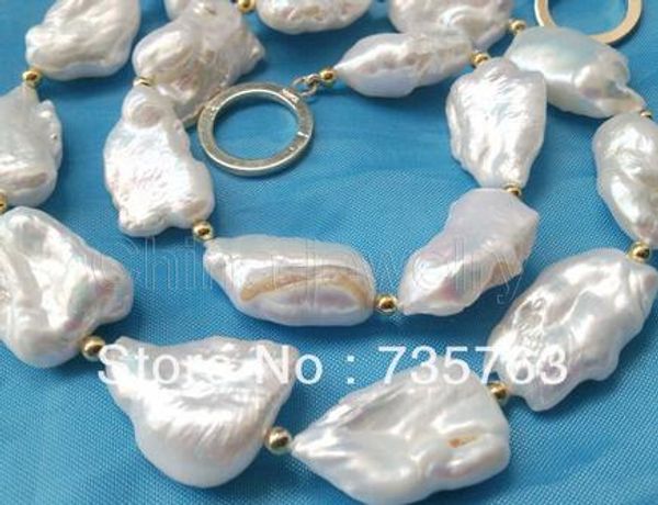 

caliente 23mm blanco renacer keshi barroco perla fw collar, Silver