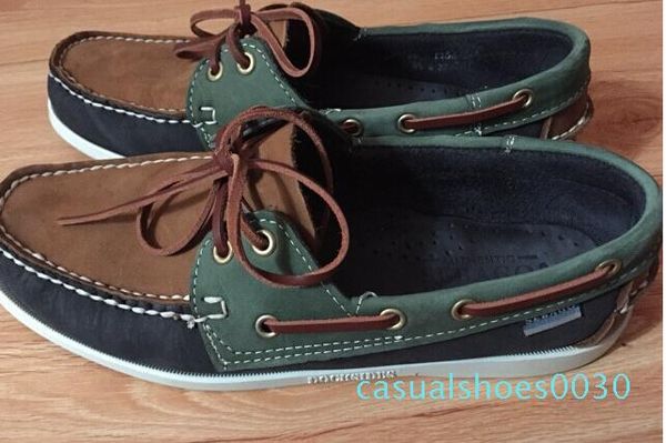 

2017 fashion men suede sider loafers boat shoes mens blue suede boat handmade loafers leather shoes casual shoes big size t06, Black