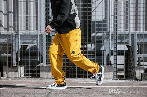 

hip hip pant streetwear мђжин harajuku cargo pant denim багги joggers pant 2019 sring hipster длинне бѬки yellow street we, Black