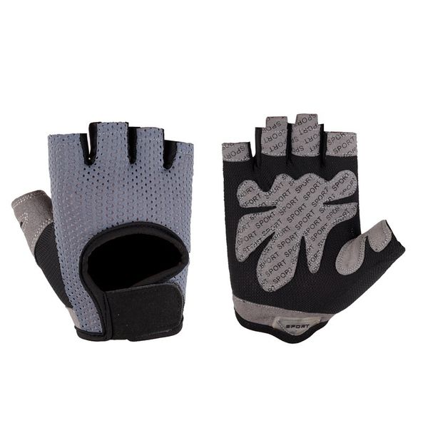 

professional gym fitness gloves power weight lifting women men crossfit workout bodybuilding half finger hand protector, Black