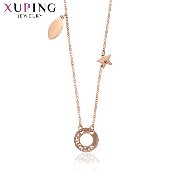 

xuping fashion rose gold color plated long exquisite necklace for women jewelry graduation gifts s202.8-45919, Silver