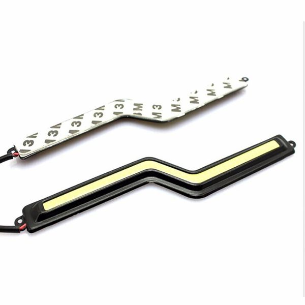 

cob z shape waterproof car drl driving daytime running lamp 12v ultrathin optional color 2 pieces led car fog light white#275738