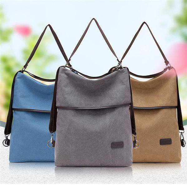 

new fashion canvas shoulder bag women casual totes handbags hand bags simple large capacity backpack students school backpacks