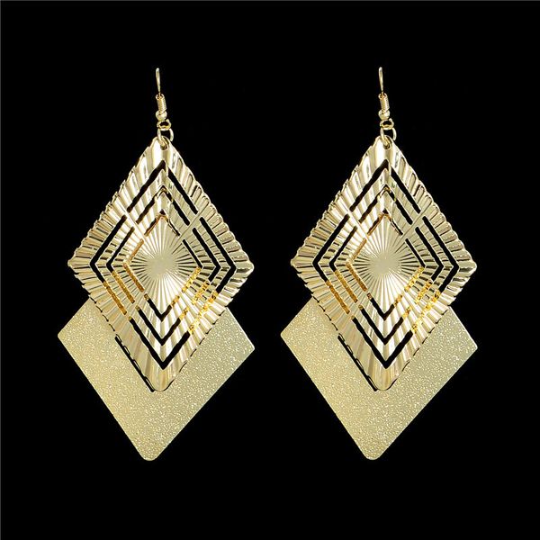 

h:hyde fashion long earrings for women 2 colors vintage dangle earring drop gold color rhombus bohemia earrings dy, Silver