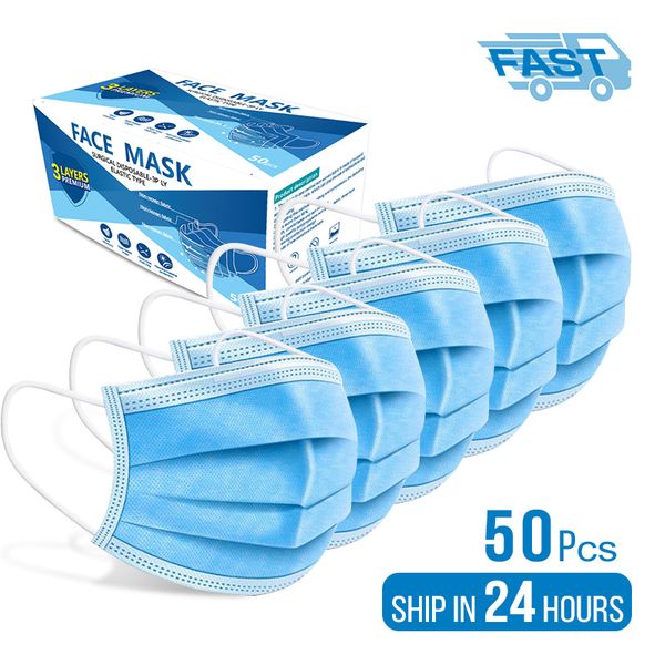 

быстрая бесплатная доставка 50pcs/коробка non сплетенный устранимый лицевой щиток гермошлема 3 слоев петлю активированный анти-пыли углерода