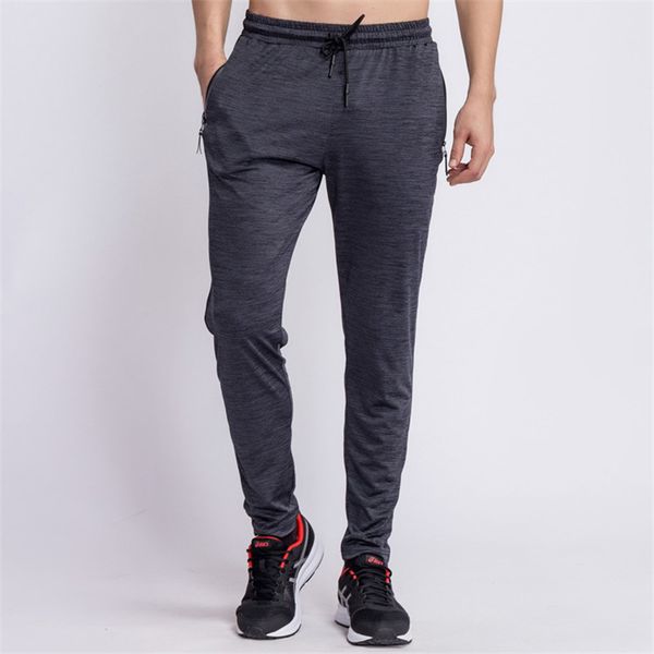 

2018 mens workout sweatpants quick dry breathable pants men fitness tights joggers skinny leggings men gyms sportswear zipper, Black