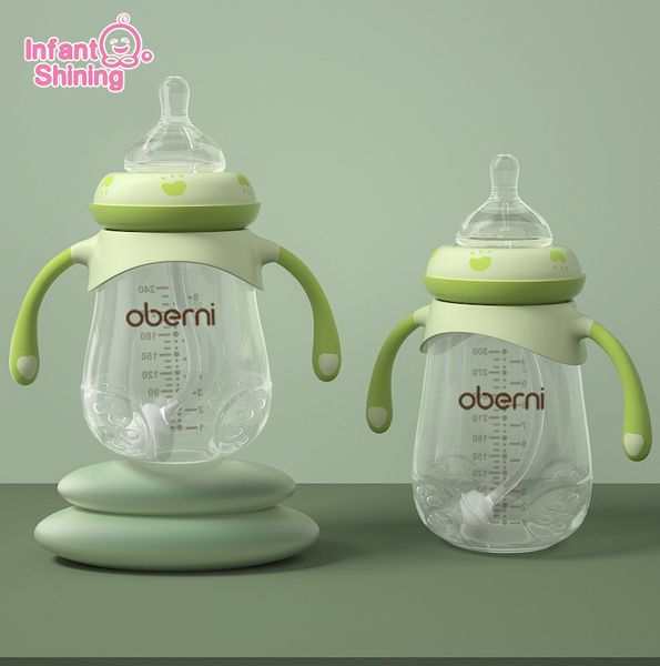 

infant shining milk bottle newborn baby bottle baby feeding wide mouth milk pp feeding anti-fall anti-flatulent