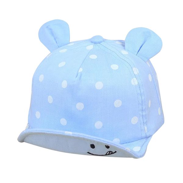 

infant baby boys girls cute solid color hat kids smiling face wave point baseball sunhat cute little bear ear cap 1-3y a20, Yellow