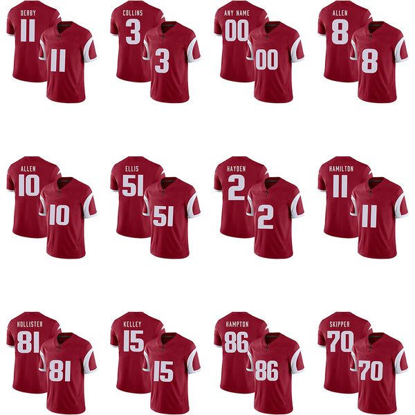 

2019 ncaa football arkansas razorbac ks 11 a.j. derby 3 alex collins 00 any name 8 austin allen 10 brandon allen 51 brooks ellis jerseys, Black;red