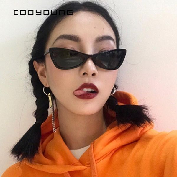 

cooyoung fashion cat eye sunglasses women vintage sun glasses female glasses gafas de sol uv400, White;black