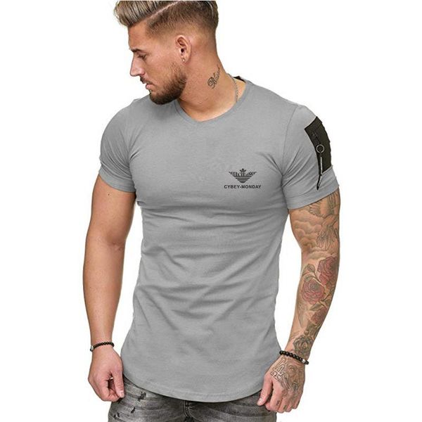 

size men casual t s-5xl sleeve 's fashion zipper hop men hip -neck o t -shirt cotton t-shirt fashion 's -shirt summer fpxfq, Black