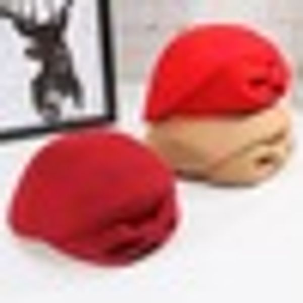 

elegant lady solid color retro beanie vintage fashion elegant bowknot beret woolen hat winter autumn warm beret red/black/camel, Blue;gray