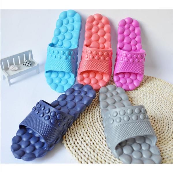 

women shoes massage bathroom slippers summer sandals home slippers, Black