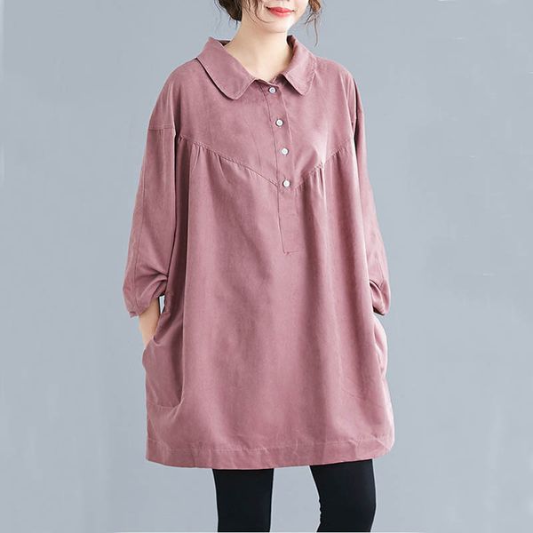 

spring autumn shirts women plus size bust 150cm 6xl 7xl 8xl 9xl shirts women 2 colors, White