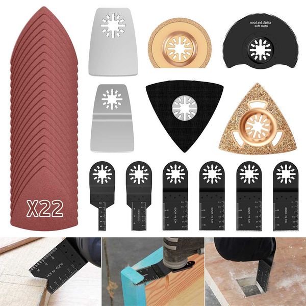 

34pcs high carbon steel vibration saw blade combination oscillating accessories multifunction electric for fein power tool