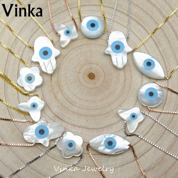 

marquise/blue round/ /hamsa/cross/butterfly blue eye mop shell with 925 sterling silver jewelry pendant necklace