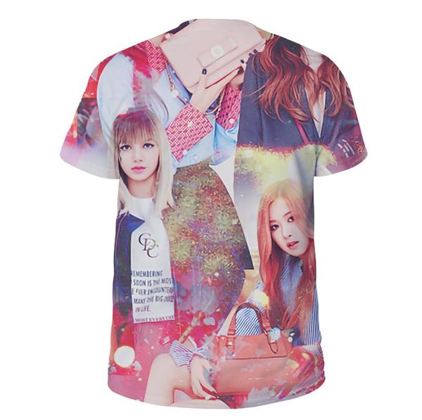 

2019 новый стиль blackpink связанные продукты с коротким рукавом европы и америки моды с коротким рукавом 3dt футболки, White;black