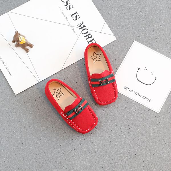 

2020 spring autumn H New Fleece leather shoes child fashion Wild Single shoes Male girl British Peas shoes