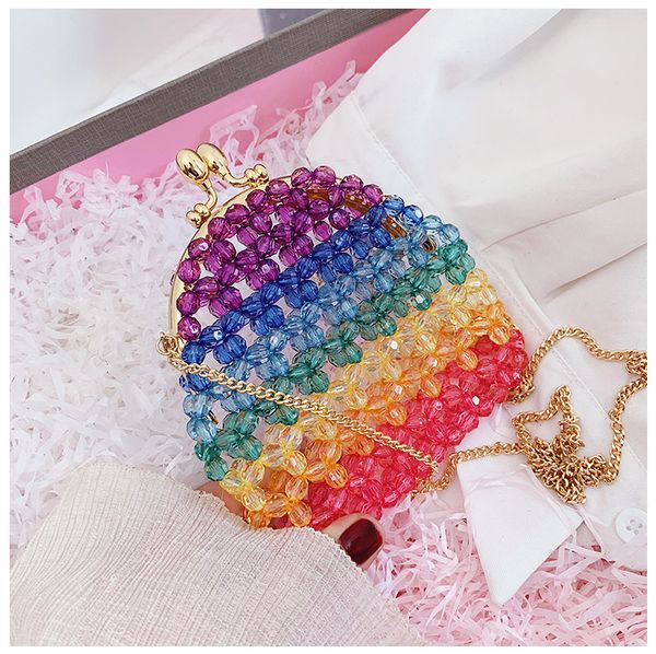 

color beaded evening bag small crossbody clip bags for women evening clutch bags hasp ladies handbag female messenger bag 2020