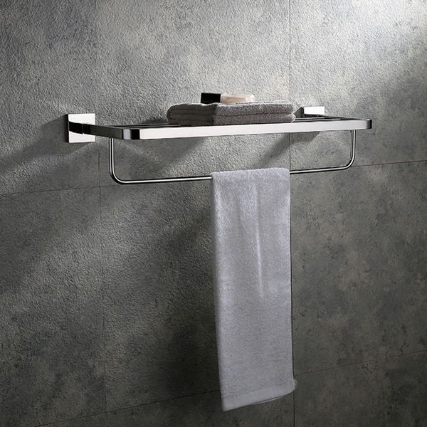 

Bathroom Accessories Bath Towel Rack Stainless Steel Mirror Polishing Chrome Wall Mounted Towel Rail Holder Toilet Bar