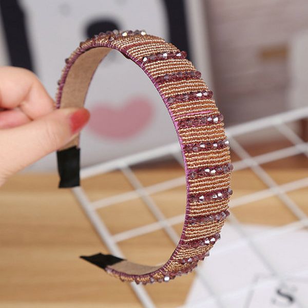 

wide brimmed sponge hairpin diamond hair cutting style for female with headband alice band cerchietto aliceband comecase hdenx, Black;brown