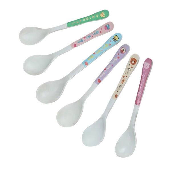 

1pc random color newborn baby feeding spoon fork portable food dispensing spoon infant training soft milk bottle tableware