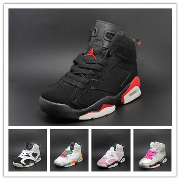 

(BOX) Kids 6 6s Space Jam Bred Concord Gym Red Basketball Shoes Children Boy Girls White Pink Midnight Navy Sneakers Toddlers Birthday Gift