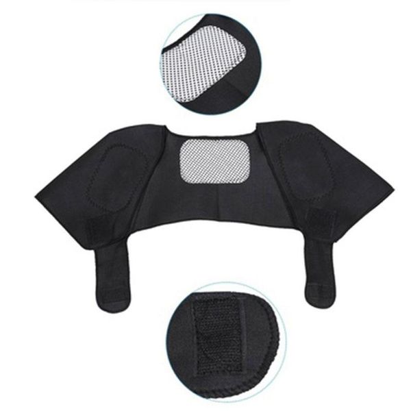 

heat therapy pad accessory body heating massager shoulder protector health care durable black relief support 4 size, Black;blue