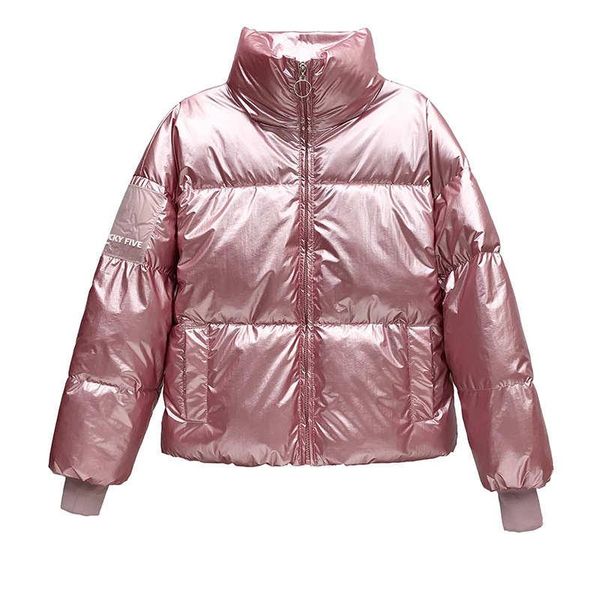 

fahion women winter parka coats 7 colors designer jackets reflective fabric stuffing cotton autumn winter parkas warm casual women clothings, Black