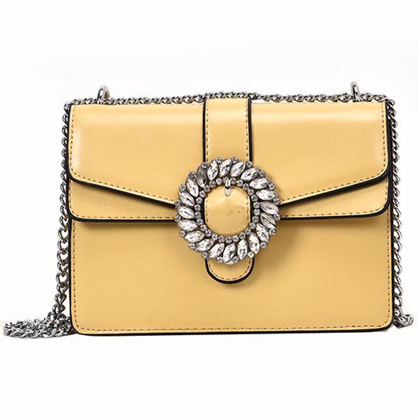 

elegant female flap square bag 2019 new quality pu leather women's designer handbag diamond lock chain shoulder messenger bag
