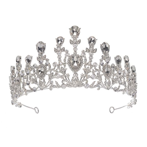 

eseres vintage luxury silver crystal tiara for women bridal hair jewelry women headbands girls accessories, Golden;white