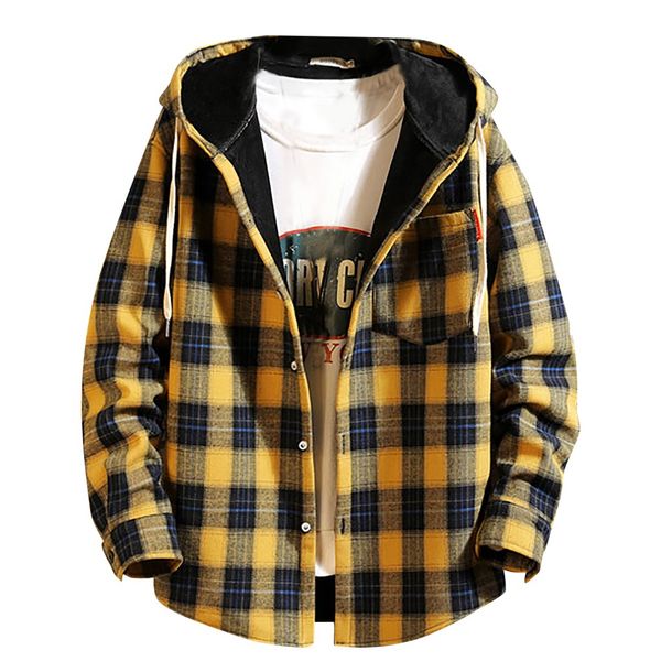 

2019 весна осень мужская sweatershirt slim fit мужчины с длинным рукавом с капюшоном рубашки мужчины клетчатая рубашка мужской повседневная, White;black