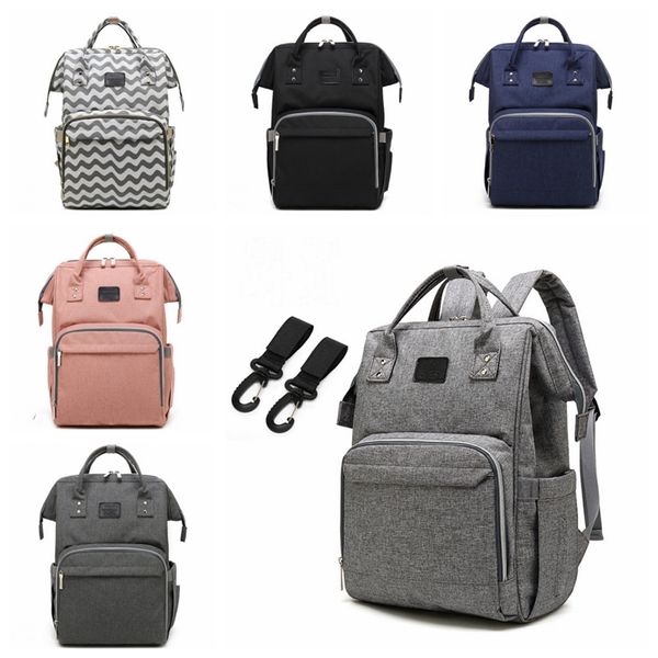 Múmia Mochilas Grande Capacidade Fralda Sacos de Marca Maternidade Saco de Fraldas Colorido Mochila de Viagem Do Bebê Carrinho de Bebê Organizador 6 Cores DHW2374