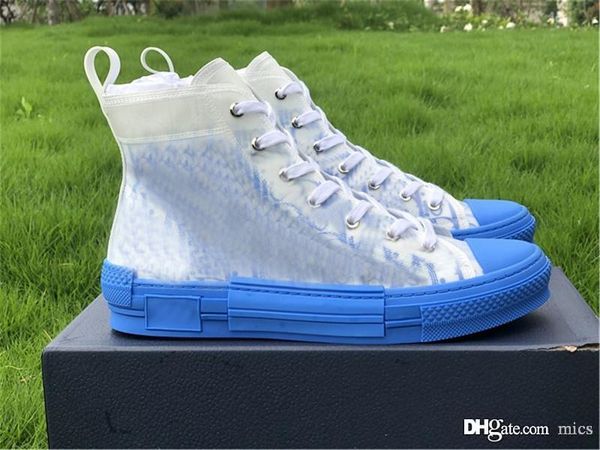 

est b23 high-sneaker technical fabric oblique platform casual shoes men women white black calfskin designer canvas shoes with box