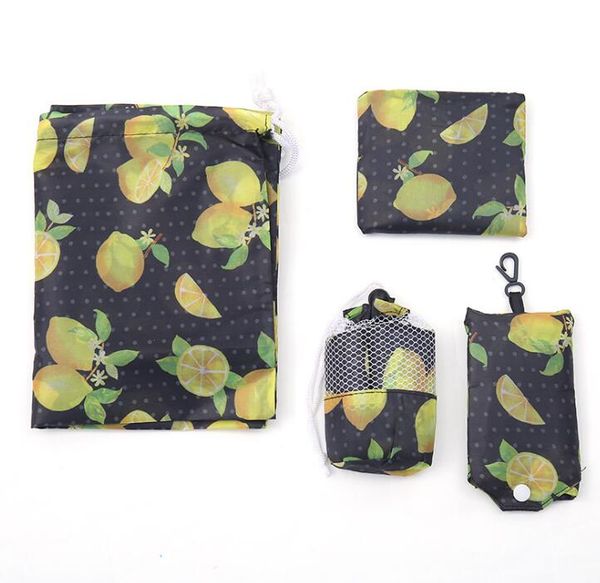 

50sets 190t polyester waterproof extra large foldable shopping bags reusable eco friendly printed gift bag 4pc set