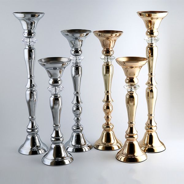 

flowers vases candle holders crystal road lead table centerpiece metal stand candlestick for wedding party home decor candelabra