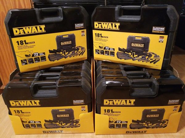 

New dewalt 181 pc black chrome mechanic tool et hard ca e dwmt81522