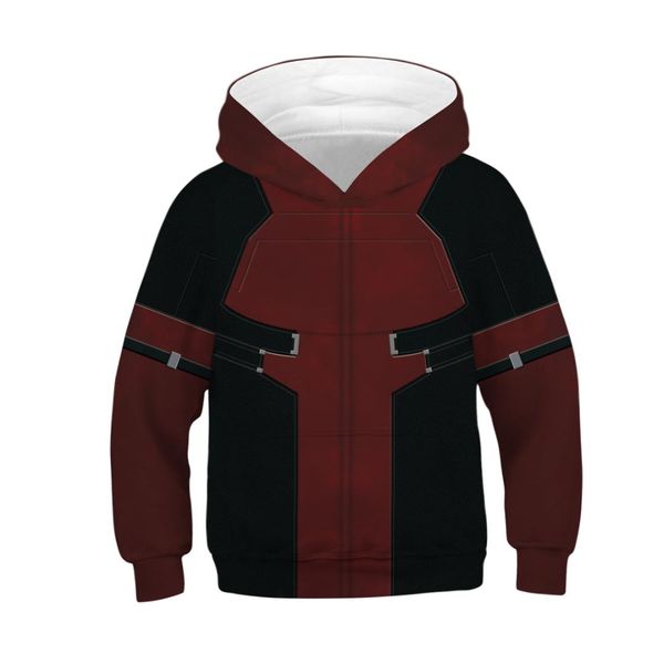 

raisevern fans made deadpool hoodie fashion 3d printed long sleeve hoodie marvel casual children's pullover, Black