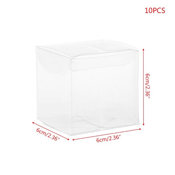 

10pcs transparent pvc plastic cube cake wedding favor gift candy boxes party bag n1ha