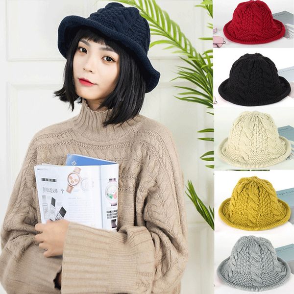 

2019 warm fashion womens beret beanie hat winter knitted crochet slouchy knit baggy ski cap slouch woolly ski turn up neon hat