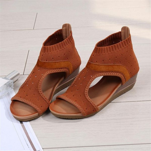 

new shoes women casual sandals chaussures femme wedges shoes for women heels sandalias mujer summer lady mid heel sandals, Black