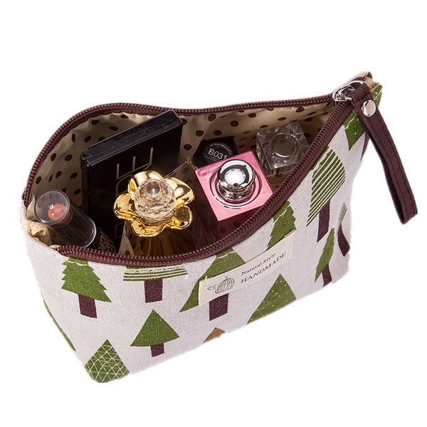 

1 pc women plaid cosmetic bag travel makeup bag flower make up bags for cosmetic beauty organizer dropshipping