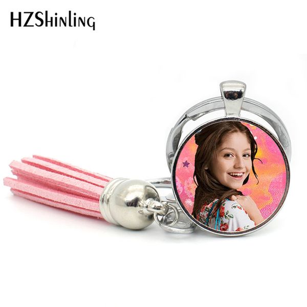 

2019 new arrived soy luna tassel key chain fashion elenco de soy luna keyring glass dome steampunk keychain for girls women tak--127, Slivery;golden