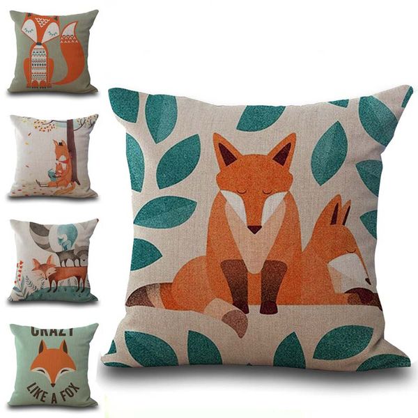 

animal fox наволочка подушка наволочка крышка площадь белье хлопок мягкой наволочка beddng наборы drop корабли 240575