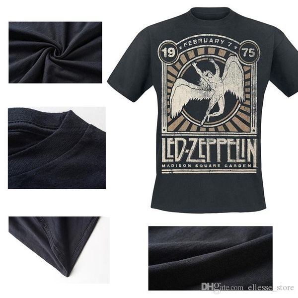 

led zeppelin madison square garden 1975 summer t-shirt black fashion designer shirt short sleeve oversize s-3xl