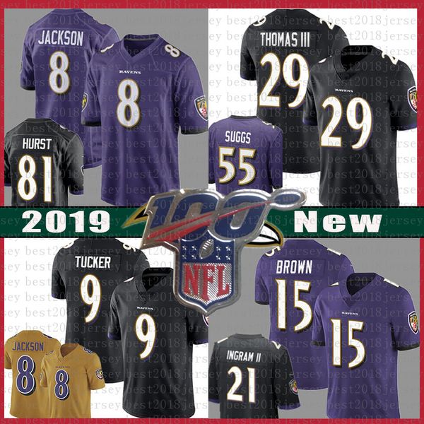 

21 Mark Ingram II Jersey Baltimores Raven 8 Lamar Jackson 29 Earl Thomas 15 Marquise Brown Justin Tucker 55 Terrell Suggs Hayden Hurst