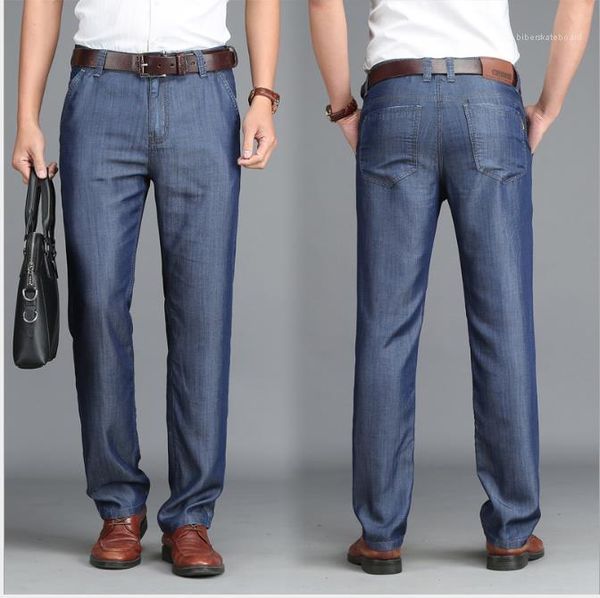 

дизайнерские джинсы тонкий среднего возраста причинная mens business джинсовые брюки плюс размер мужской одежды mens 2020 luxury, Blue