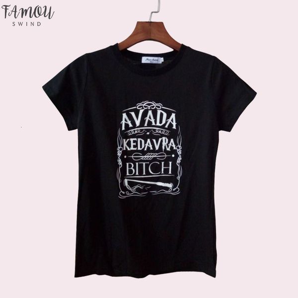 

avada kedavra homme letter print women t shirt fashion harajuku cotton tee shirt femme 2020 summer brand funny punk, White