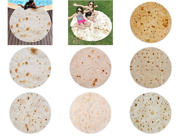 

retail 150*150cm baby blanket women printed microfiber round beach towel outdoor bath towels seaside cloak mexican cake tortilla quick